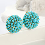 PENDIENTES ELEGANTE PALAIS STYLE TURQUESA RACIMO CLOU OREILLE