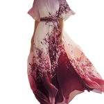 VESTIDO MAXI DE GASA CON DEGRADADO FLORAL - VALERINA MARBELLA