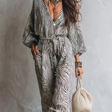 Stylish Black And White Zebra Print Jumpsuit