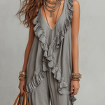 Effortless Ruffled Top & Wide-Leg Pants Set