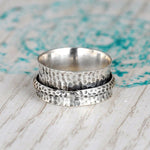 ANILLO ELEGANTE MARTELÉ PLATA PLAQUÉ TURQUESA ANTI-STRESS