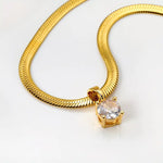 COLLAR ELEGANTE STRASS COLGANTE | ORO