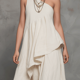 VESTIDO MAXI BOHEMIO DE UN HOMBRO CON CAPAS ASIMÉTRICAS - VALERINA MARBELLA