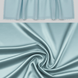 VESTIDO MAXI DE GASA PLISADA EN AZUL GRIS CON PATCHWORK - VALERINA MARBELLA
