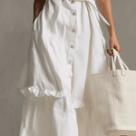 VESTIDO MIDI CAMISERO BLANCO CON CINTURÓN - VALERINA MARBELLA