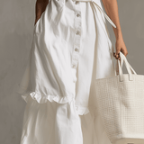 VESTIDO MIDI CAMISERO BLANCO CON CINTURÓN - VALERINA MARBELLA