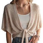 Relaxed Bohemian Tie-Front Knit Cardigan