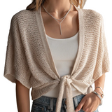 Relaxed Bohemian Tie-Front Knit Cardigan