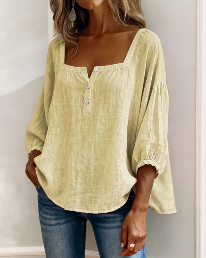 BLUSA SENCILLA CON CUELLO CUADRADO - VALERINA MARBELLA