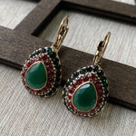 PENDIENTES VINTAGE GOTA TURQUESA HALO GOTA