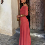 Dainia – Ein-Schulter-Maxikleid Aus Netz