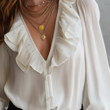 Timeless Soft Ruffle V-Neck Blouse