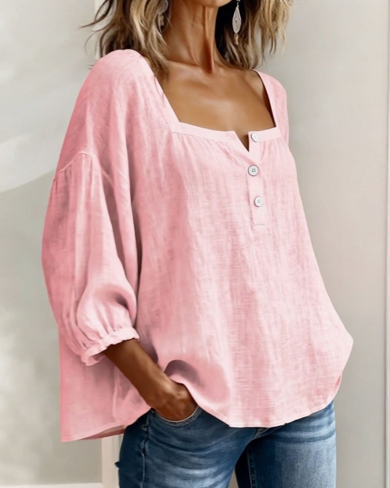BLUSA SENCILLA CON CUELLO CUADRADO - VALERINA MARBELLA