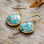 PENDIENTES BOHEMIO TURQUESA MOSAÏQUE GOTA