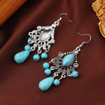 PENDIENTES ELEGANTE BOHEMIO DESIGN TURQUESA TRANSPARENT GOTA