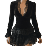 VESTIDO CORTO BODYCON DE TERCIOPELO - VALERINA MARBELLA