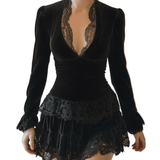 VESTIDO CORTO BODYCON DE TERCIOPELO - VALERINA MARBELLA