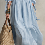 Airy Cold-Shoulder Textured Midi Dress
