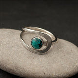 ANILLO MINIMALISTA MODERNO TURQUESA OUVERT