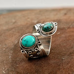 ANILLO RÉGLABLE DOUBLE TURQUESA SURROUND