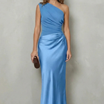 Velmoura – Asymmetric satin drape – Evening gown