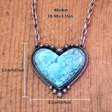COLLAR BOHEMIO STYLE TURQUESA CORAZÓN COLGANTE