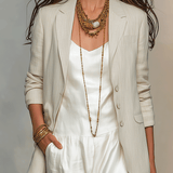 CONJUNTO BOHEMIO DE LINO CON BLAZER Y VESTIDO MAXI ELEGANTE - VALERINA MARBELLA