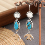 BOHEMIO TURQUESA CON OISEAU DIJE COLGANTE PENDIENTES