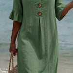 VESTIDO DE PLAYA CON BORDADO FLORAL – BELLEZA NATURAL