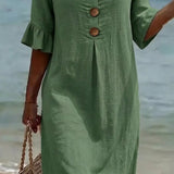 VESTIDO DE PLAYA CON BORDADO FLORAL – BELLEZA NATURAL