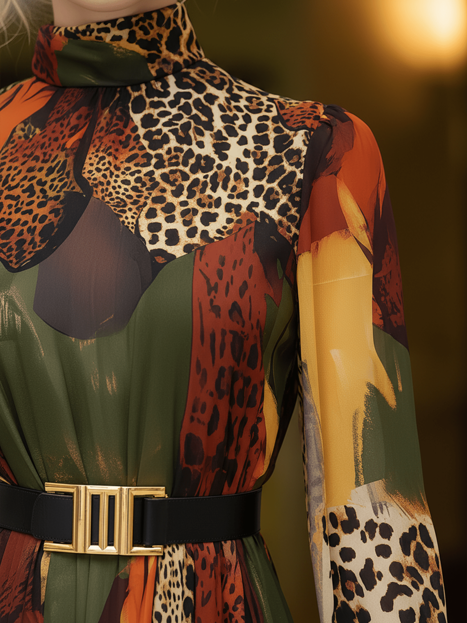 VESTIDO LARGO ESTAMPADO LEOPARDO - VALERINA MARBELLA