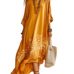 VESTIDO DE ESTILO BOHEMIO EN AMARILLO MOSTAZA - VALERINA MARBELLA