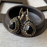 PENDIENTES VINTAGE GOTA TURQUESA HALO GOTA