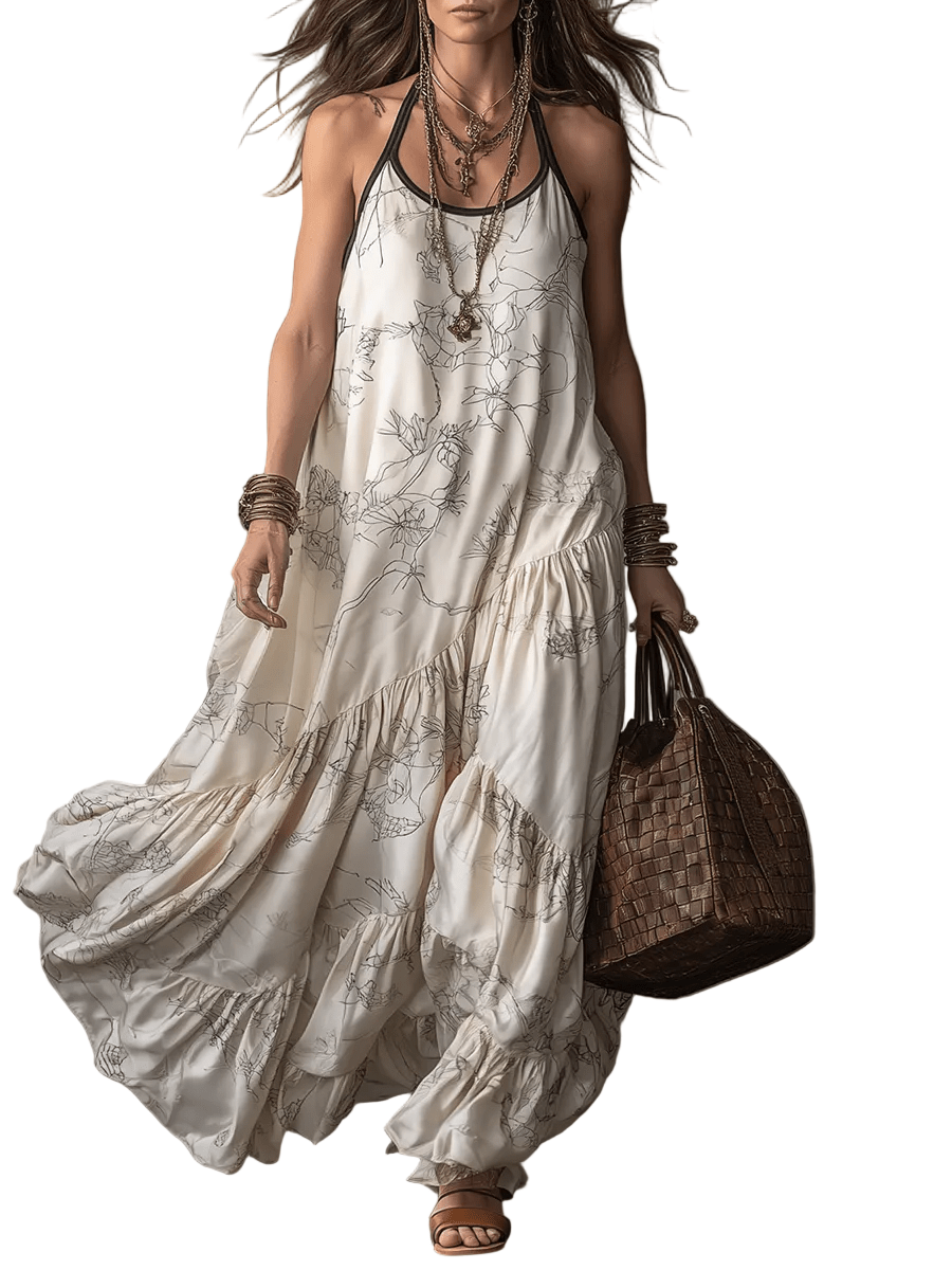 VESTIDO MAXI ESTAMPADO DE INSPIRACIÓN ARTÍSTICA - VALERINA MARBELLA