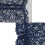 VESTIDO CORTO AZUL MARINO DE ENCAJE CON ESCOTE EN PICO - VALERINA MARBELLA