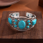 PULSERA VINTAGE ETHNIQUE STYLE TURQUESA OUVERT MANCHETTE