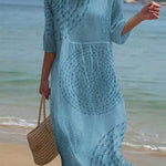 VESTIDO DE PLAYA CON BORDADO GEOMÉTRICO – FRESCO Y AIREADO