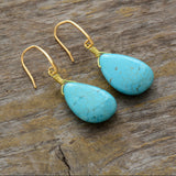PENDIENTES ELEGANTE VINTAGE TURQUESA GOTA
