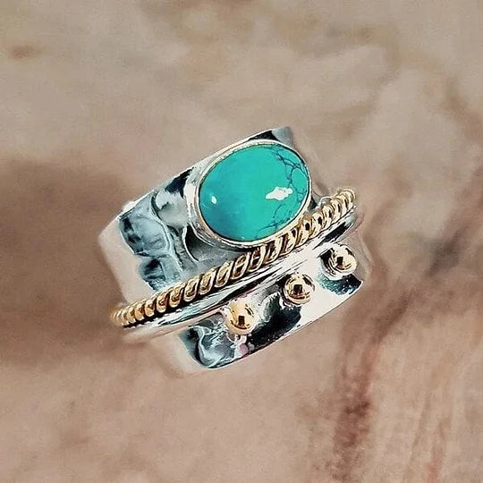 ANILLO ELEGANTE TURQUESA LARGE SORTIJA