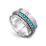 ANILLO ELEGANTE MARTELÉ PLATA PLAQUÉ TURQUESA ANTI-STRESS