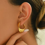 PENDIENTES SCULPTÉ CROISSANT ARO | ORO