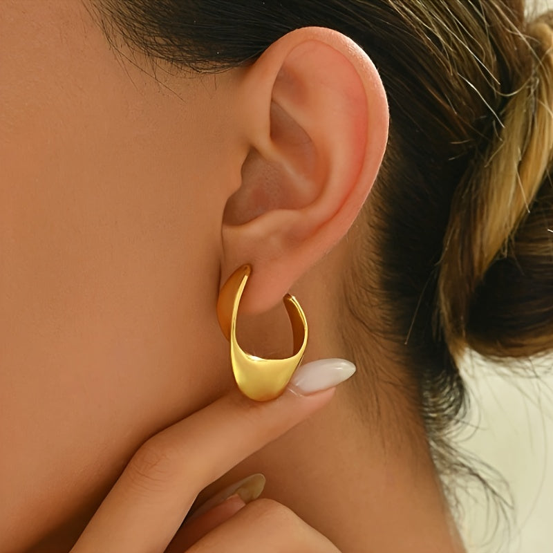PENDIENTES SCULPTÉ CROISSANT ARO | ORO