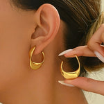 PENDIENTES SCULPTÉ CROISSANT ARO | ORO