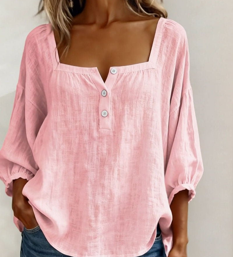 BLUSA SENCILLA CON CUELLO CUADRADO - VALERINA MARBELLA