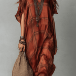 VESTIDO LARGO BOHEMIO DE ESTILO RETRO CON CUADROS - VALERINA MARBELLA