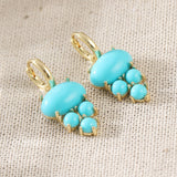 PENDIENTES BOHEMIO ÓVALO TURQUESA RACIMO GOTA