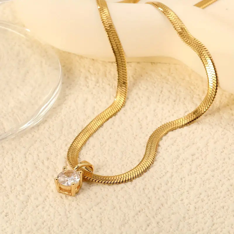 COLLAR ELEGANTE STRASS COLGANTE | ORO