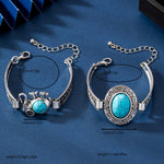 PULSERA VINTAGE TURQUESA ACCENT VINTAGE PLATA