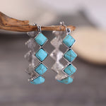 PENDIENTES ELEGANTE BOHEMIO DIAMANTE TURQUESA EN FORME DE U