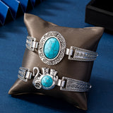 PULSERA VINTAGE TURQUESA ACCENT VINTAGE PLATA